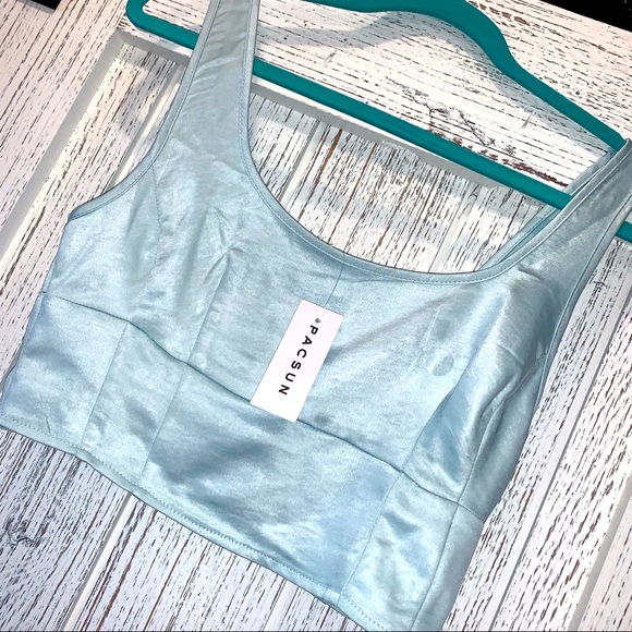 PacSun Tops - NEW! Pacsun Light Blue Silky Crop Too tank! Size Small